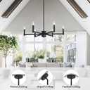 ASGYISA 6-Light Candle Chandeliers Modern Black Farmhouse Ceiling Light Fixture Industrial Pendant Lighting for Dining Room Living Room Bedroom Kitchen Island Foyer, 35inch, L-2201