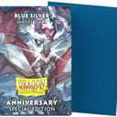 Dragon Shield | Matte Dual Standard Size Card Sleeves | 25th Special Edition | 100 - Smooth & Tough Premium TCG Sleeves - Compatible with Pokemon, One Piece & Magic The Gathering | Blue/Silver