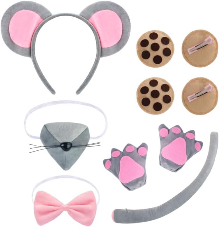 Kyson Kids Mouse Costume Set 9 Pcs Rat Costumes Accessories for Boys Girls Carnival World Book Day Halloween Cosplay Party