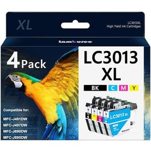 Lamburee LC3013XL Ink Cartridges with High-Yield Replacement for Brother LC3013 LC3011 Work with MFC-J491DW MFC-J497DW MFC-J690DW MFC-J895DW Printers (Black, Cyan, Magenta, Yellow, 4 Pack)