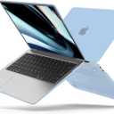 B BELK Compatible with MacBook Air 13 inch Case M1 2022 2021 2020 2019 2018 A2337 A2179 A1932 Touch ID,Matte Plastic Hard Shell+Keyboard Cover+Screen Protector for MacBook Air 13.3 inch Case,Airy Blue
