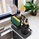 Kitchen Sink organizer with diatomite stone and High dish brush holder,2 Tier Large kitchen sink caddy organizer for Kitchen Sink Accessories & Countertop Organizer.