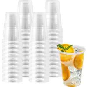 200 Pack 9 oz Plastic Cups, Clear Plastic Cups Disposable, Clear Cup Cold/Hot Drinking Cup for Party, Wedding, Graduation, Travel, Holiday, Events, Birthday