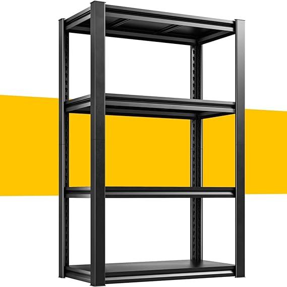 Raybee Storage Shelves Heavy Duty Garage Shelves 4 Tier Garage Storage Metal Shelves Adjustable Storage Shelves Kitchen Storage Rack for Pantry/Closet/Garage Organization 13.7"D x 27.5"W x 57"H