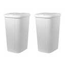3pc Small White Trash Cans with Lids, 14.5L