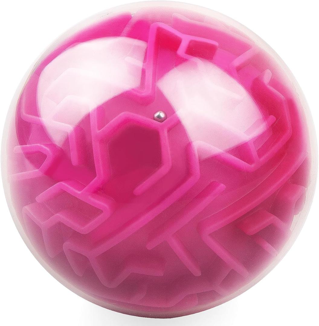 3D Memory Maze Ball Puzzle Toy for Kids Teen Adults, Low Difficulty Hard Challenges Game, Brain Teasers Game, Stress Relief Toy, Christmas Stocking Stuffers (Red)