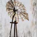 Yihui Arts Rustic Canvas Wall Decor with Textured Modern Vintage Paintings Abstract Windmill Art Contemporary Large Aesthetic Pictures for Farmhouse Living Room Bedroom Dinning Home Decor, 40"L x 30"W