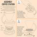Pour Over Coffee Maker Borosilicate Glass Dripper with Stainless Steel Reusable Filter, Manual Eco Brewer, Plastic-Free Non-Toxic Coffee Station, Innovation Infuser for Daily Brewing