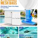 2026 Upgraded Pool Vacuum Cleaner for Above Ground Pool, 52" Telescopic Pole Jet Underwater Cleaner with 3 Scrub Brushes and 2 Mesh Net, Portable for Spa Fountain, Attaches to Garden Hose (Ocean Blue)
