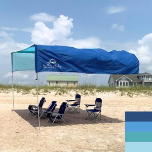 MillionShades Beach Shade Canopy  Extra Large 14 ft x 14 ft Wind-Propelled Sun Shade for Beach with UPF 50+, 360 Views, Quiet & Lightweight Design, Easy Setup Tent - Windproof Beach Shelter (Beach Blue Tones)