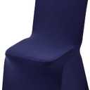 WELMATCH Navy Blue Spandex Chair Covers - 50 PCS Wedding Banquet Events Party Universal Dining Decoration Stretch Elastic Chair Covers Good (Navy Blue, 50)