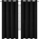 LEMOMO Black Thermal Blackout Curtains/52 x 72 Inch/Set of 2 Panels Room Darkening Curtains for Bedroom