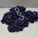 Dimatic 50 PCS Stretch Sequin Chair Sashes Chair Stretchy Spandex Bands for Wedding Reception Events Banquets Chairs Decoration (Navy)