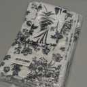 Boyiee Set of 6 Black and White Kitchen Towels Vintage Floral Plants Dish Towels Rustic Absorbent Flower Tea Hand Cloth 24"x16" for Summer Farmhouse Kitchen Bathroom Housewarming Gift