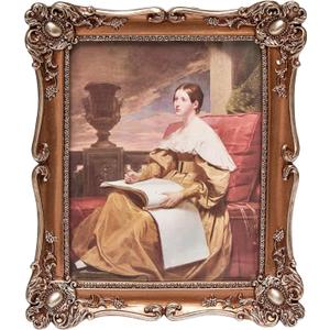 Vintage Picture Frame 8x10 Inch, Ornate Antique Photo Frames with Glass Front, Baroque Design, Tabletop & Wall Hanging, Photo Gallery, Bronze