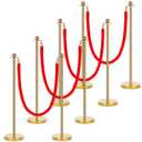 Woanger 8 Set Red Carpet Party Decorations 27.5 inch Lightweight Posts and Velvet Ropes for Red Carpet Night Movie Night Party Christmas Wedding Decoration