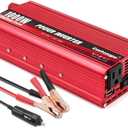 1000W Power Inverter DC 12V to 110V/120V AC Car Inverter with 3.1A USB Car Adapter and Cigarette Lighter for Vehicles Home Laptop Truck Trip (Red)