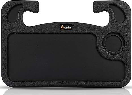 EcoNour 2 in 1 Car Steering Wheel Desk | Tray for Laptop Car Mount with Pen Holder | Desk Console for Car | Food Tray for Eating with Drinks Holder | Multipurpose Travel Car Accessories