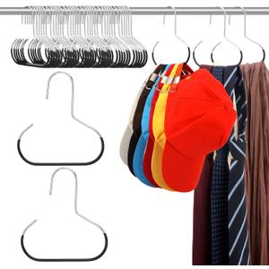 Zonon 24 Pcs Scarf Hangers Metal Belt Hat Ring Hanger with Grip Coating, Scarf Organizer Storage Holders for Ties Scarves Belts Tank Tops Hat Hooks (Black)