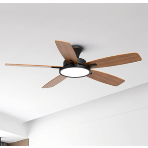 TALOYA 52 inch Ceiling Fans with Lights,Remote Control Multifunctional Quiet Fan with Three Color Temperature and Dimmable Light with Reversible Blades Black