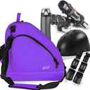 WOLT Ice Skate Bag - Roller Skate Bag, Inline Skate Bag with Adjustable Shoulder Strap for Both Youth and Adults, Purple