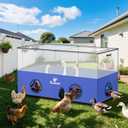 Pawaboo Small Animal Playpen, Foldable Pet Playpen Cage Tent for Puppy Kitten Guinea Pig Rabbit Chicken Hamster Indoor Outdoor Use, Pet Fence with Breathable Mesh Wall and Bottom, Blue