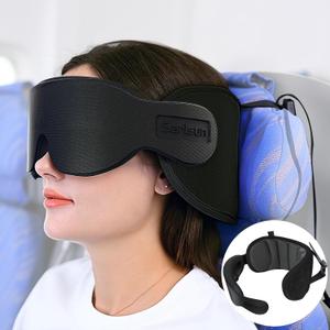 Travel Pillow for Airplanes, Airplane Pillow with Eye Mask, Travel Pillows for Long Flight Sleeping, Travel Neck Pillows for Road Trip Car Headrest, Stop Bobble Head Neck Pain, Dark Grey 