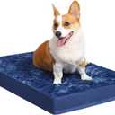 KSIIA Orthopedic Dog Crate Bed Waterproof Dog beds for Medium Dogs Deluxe Plush Washable Pet Mat with Egg Crate Foam & Removable Cover, 29 x 18 Inch, Blue