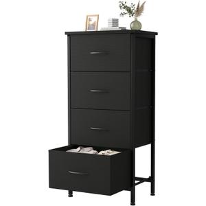 Sweetcrispy Dresser for Bedroom, 4 Drawer Storage Cabinet, Tall Nightstand