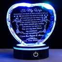 YWHL Gifts for Wife with Colorful LED Base Romantic Wedding Anniversary I Love You Gifts for Her Best Wife Birthday Gift Ideas to My Wife Crystal Keepsakes Presents from Husband