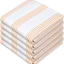 Mustard Yellow Striped Dish Towels 5 Pack, Ultra Absorbent, Multi Pin Stripe Towel Set, Quick Dry Cotton Kitchen Towels for Cleaning Counters, Drying Dishes, Everyday Cleanup