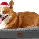 EHEYCIGA Orthopedic Dog Beds for Large Dogs with Removable Washable Cover for Crate, Grey, 35x23