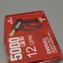 YAMATIC Short Pressure Washer Gun with Swivel, 5000 PSI Power Washer Wand Stubby Trigger Handle with 3/8" Plug & M22-14mm Male Inlet, 1/4" Quick Connect Outlet for Foam Cannon Car Wash