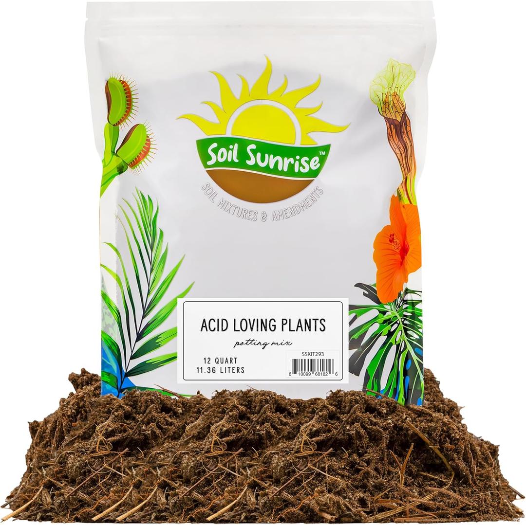 Soil Sunrise Acid Loving Plant Potting Soil Mix (12 Quarts) Premium Container Blend pH Balanced for Azaleas, Rhododendrons, Blueberries and More