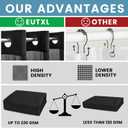 EUTXL Long No Hook Shower Curtain with Snap in Liner,230GSM Waffle Weave Shower Curtains for Bathroom,71W x 80H(78"),Black