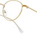 RB.Pilot Small Metal Round Reading Glasses for Women Men Classic Vintage Retro Shades Blue Light Blocking Computer Readers (Gold)