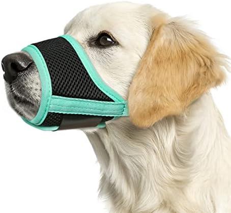 HEELE Dog Muzzle,Soft Nylon Muzzle Anti Biting Barking Chewing,Air Mesh Breathable Drinkable Adjustable Loop Pets Muzzle for Small dog