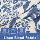 DriftAway Julia Watercolor Blooming Flower Floral Lined Thermal Insulated Window Curtain Valance Rod Pocket 52 Inch by 14 Inch Plus 1.75 Inch Header Linen Blend Navy 1 Pack