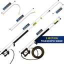 Pressure Washer Extension Wand 24 Feet with Telescoping Pressure Washer Wand, Gutter Cleaner, 7 Spray Nozzle Tips, Pivoting Coupler, 2 Hose Adapters and Support Belt