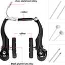 Gashwer Complete Bike Brakes Set, Universal Bike Front and Rear MTB Brake, Inner and Outer Callipers Cables Lever Kit with Multi-Tool Wrenches Black