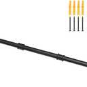 Industrial Pipe Clothing Rack, 30'' Wall Mounted Clothes Garment Rack , Black Iron Pipe Clothes Hanging Bar, Heavy Duty Metal Hanging Rod for Retail Display Closet Storage and Laundry Organizing (29 inches)