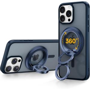 SYNCWIRE for MagSafe Ring Phone Holder, 360 Rotation Magnetic Cell Phone Grip Dual-Sided Magnets Phone Ring Kickstand Compatible with iPhone 17 16 15 14 13 12 Pro Max MagSafe, Android, Samsung etc. (Titanium Blue)