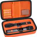 Wireless Microphone Case Compatible with JBL Wireless Two Microphone System/for JBL PartyBox Wireless Mic, Handheld Dual Mic Travel Bag for Singing or Karaoke for Receiver, Adapter, Batteries-Orange