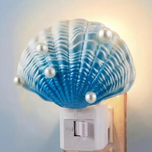 Seashell Night Light, Beach Night Light Plug into Wall with Manual On/Off Switch, LED Energy-Saving Lamps, 360 Swivel Plug, Beach Decor Coastal Decor for Bedroom Bathroom(Seashell)