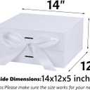 OEMVALATY White Gift Box,14x12x5 Inches Gift Boxes with Lids for Presents with Magnetic Closure and Ribbon for Wedding,Storage,Birthday