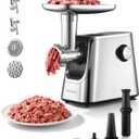 Meat Grinder Electric 3000W Max with High-Efficiency Copper Motor, Auto-Reverse & Hidden Storage - 3-in-1 Sausage Stuffer & Kubbe Maker Making for Home Use, Stainless Steel