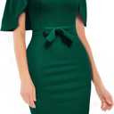 AISIZE Women's Elegant Batwing Cape with Bow Cocktail Party Dress (Green, S)