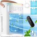 FANCOLE 4-IN-1 Small Air Conditioner w/ 2 Ice Packs, 16.5ft Remote, 1200ML Tank, 7H Smart Timer, 3Speed & 2Cool Mist Personal Air Conditioner, 7-Color Light Portable AC Unit for Bedroom Cover 100Sq.ft