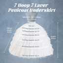 Ieuan Upgraded Enlarged Full White Ball Gown 7 Hoops Wedding Accessories Petticoat Underskirt Slips (White)