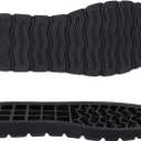 CHGCRAFT Shoe Replacement Rubber Soles for DIY Shoes 1 Pair Rubber Full Out Sole Wear Resistant Shoes Sole Raised Shoes Sole for Work Shoes and Boots, Black, 266x100mm